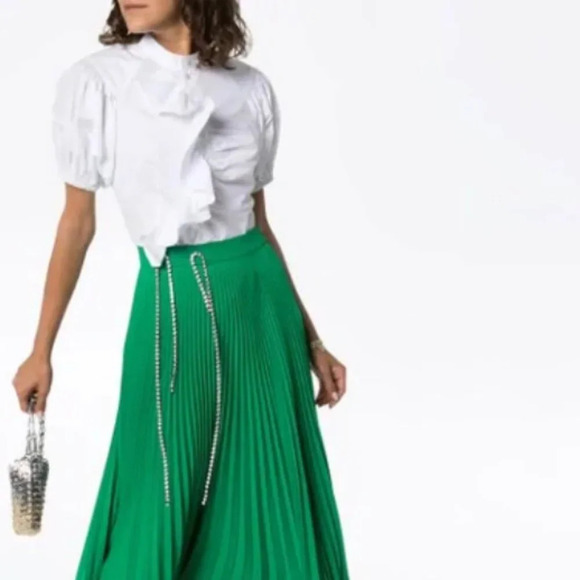 PETER PILOTTO Puff-sleeve Ruffle Detail Blouse In White size 8 - Picture 2 of 10